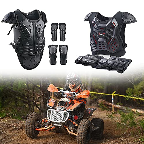 2 Sets Kids Dirt Bike Gear, Protective PE Shell Pad with Foam Inner Layer, Easy Adjust for 3-10 Year Old Children