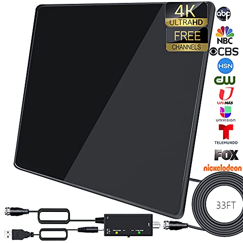 2021 TV Antenna for Smart TV - 400+ Miles Range Portable Digital Antenna Indoor Outdoor - 28ft Coax Cable