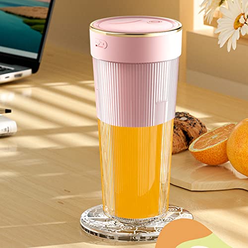 300ML Portable Personal lender - USB Rechargeable lender - Personal Juicer With Four Blades - Handheld Juicer For Shakes - For Sports Travel And Outdoors