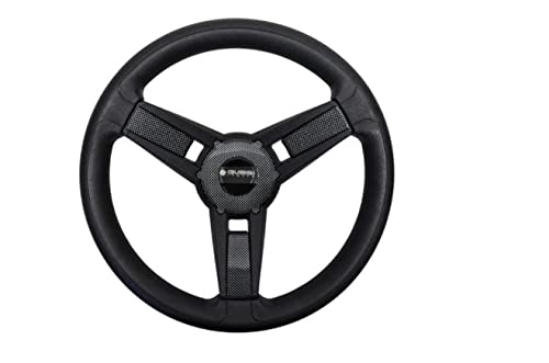 3G Gussi Model 13 Black/Carbon Fiber Steering Wheel for EZGO & Star Golf Carts