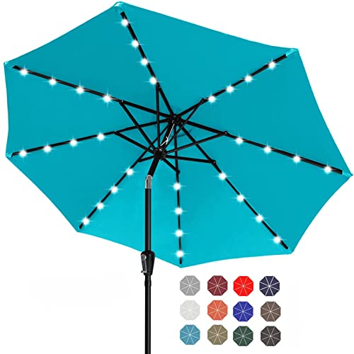 ABCCANOPY Durable Solar Led Patio Umbrellas with 32LED Lights 11FT (Turquoise)