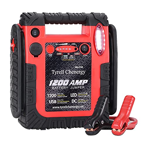 acetek 1200 Amp Car Jump Starter Portable Battery Charger, 20000mAh Emergency Supply Power Pack (Up to 6L Gas or 6L Diesel Engine), 12V Auto Lead-Acid Battery Booster with LED Light & USB Ports