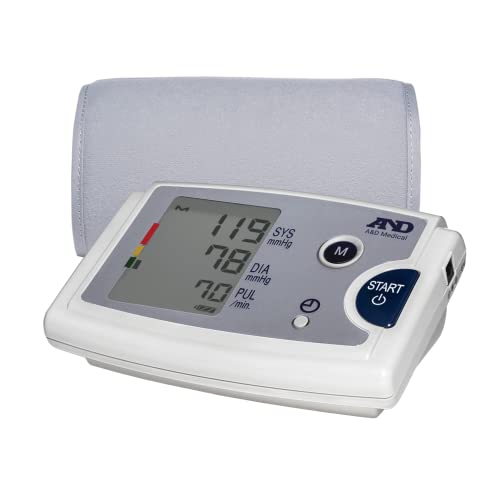 A&D Medical Premium Pre-Formed Cuff Upper Arm Blood Pressure Machine (9-17"/23-43 cm Range) Home BP Monitor, One Click Operation w/Easy to Read Digital LCD Screen & 3 programmable Reminder Alarms