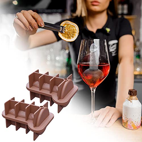Adult Prank Ice Cubes Mould,Novelty Ice Cubes Tray Spoof Silicone Ice Molds For Ice Chilling Whiskey, Cocktails, Make Ice Blocks And Funny Ice Coffee Cubes (Coffee, 2PC)