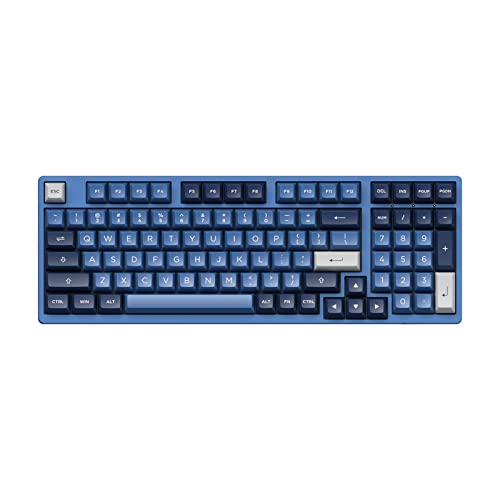 Akko 3098B Hot-swappable Mechanical Keyboard with 2.4G Wireless/Bluetooth/Wired Connectivity, RGB Backlight, PBT Keycaps, Ocean Star Gaming Keyboard with Software for Mac & Win