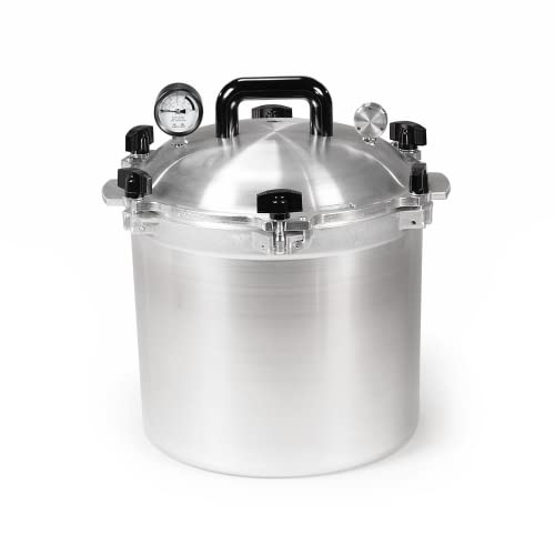 All American 1930 - 21.5qt Pressure Cooker/Canner (The 921) - Exclusive Metal-to-Metal Sealing System - Easy to Open & Close - Suitable for Gas, Electric, or Flat Top Stoves - Made in the USA