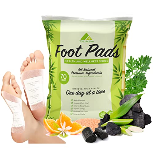 All Natural Ingredients Foot Pads, 70 Pads - Improves Sleep Quality, Relieves Stress and Fatigue, Boosts Energy, Safe and Easy to Use, Highly Effective, Remove Odor Suitable for Everyday Use, 70 Pads