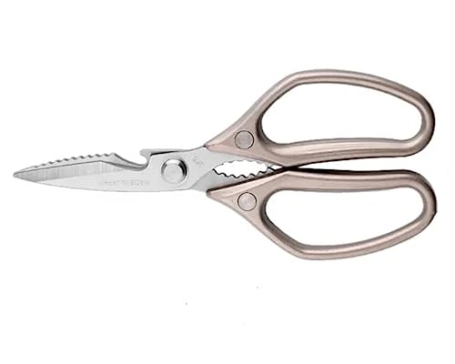 All-Purpose Heavy Duty Stainless Steel Kitchen Shears – Scissors with Aluminum Alloy Handle, ultra-sharp blades for cleanly cutting food, poultry, turkey, meat bones, vegetables, herbs, crashing nuts.