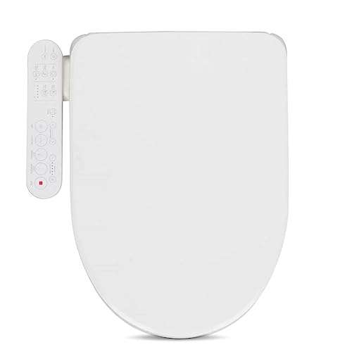 ALPHA BIDET GX Wave Bidet Toilet Seat in Round White | Strong Spray | Stainless Steel Nozzle | 3 Wash Functions | LED Nightlight | Warm Air Dryer | Oscillation and Pulse