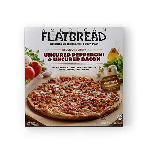 American Flatbread Meat Topped Uncured Pepperoni and Bacon Pizza, 17.1 oz (Pack of 6) | Handmade | Wood-Fired | Thin and Crispy