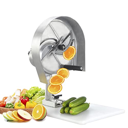 Anatole Commercial Vegetable Fruit Slicer 0.3-8mm(0.01-0.3'') Thickness Adjustable Manual Vegetable Chopper Food Cutter Slicing Machine with Cutting Board for Lemon Potatoes Onions