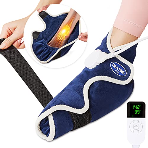 Ankle/Toe/Foot Heating Pad, Heated Foot Wraps for Achilles Tendinitis&Plantar Fasciitis Pain Relief, Neuropathy Pain Relief for Feet, 10-90 min&86-158℉ Continuous Setting, Women Men, Auto Shut Off