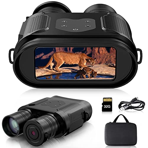 Anyork Night Vision Binoculars with 4" Large Viewing Screen, 1080P Image & Video,Digital Infrared Night Vision Goggles Up to 1640ft/500m in 100% Darkness for Hunting & Surveillance