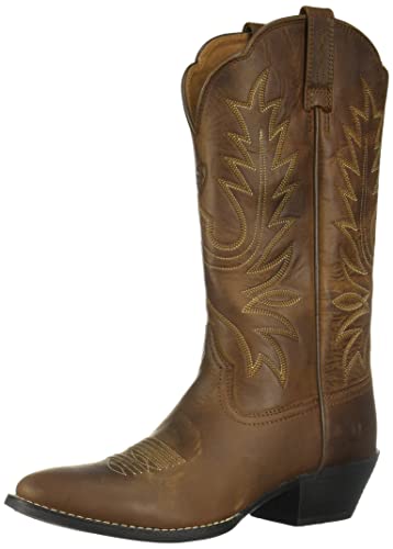 ARIAT womens Cowboy Heritage Round Toe Western Boots Women s Leather Cowgirl Boots, Distressed Brown, 8 US