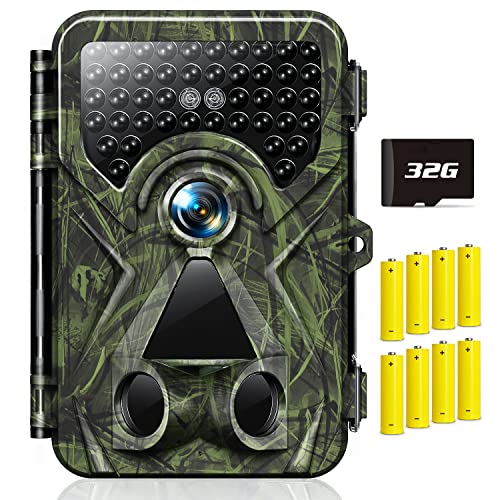 ASTARRY Trail Camera 1520P 20MP Game Camera with Night Vision Function 46pcs No Glow Infrared LED 0.1s Trigger Time Motion Activation 82FT Detection Distance IP66 Waterproof 2.4''LCD Hunting Camera