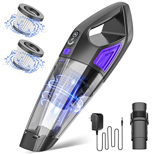 ATONEP Handheld Vacuum Cordless,9KPA Hand Vacuum Cordless Rechargeable with,Car Vacuum with 500ML Dustbin,Wet/Dry Hand Held Vacuum Cleaner,Portable Vacuum for Home,Car,Pet Hair