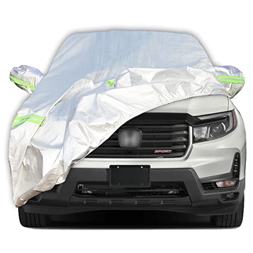 AUQDD 6-Layers Premium Truck Car Cover Waterproof All Weather Weatherproof UV Sun Protection Snow Dust Storm Resistant Outdoor Exterior Custom Form-Fit Full Padded Car Cover with Straps 190"-210" K12