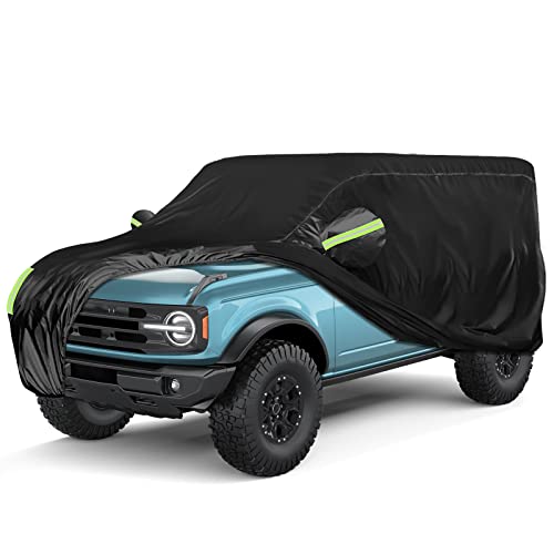 Auto-aAtend Car Cover for Ford Bronco SUV Car Cover All Weather Waterproof Car Covers 210T Full Car Cover Snowproof Windproof Fit for Ford Bronco 2021 2022