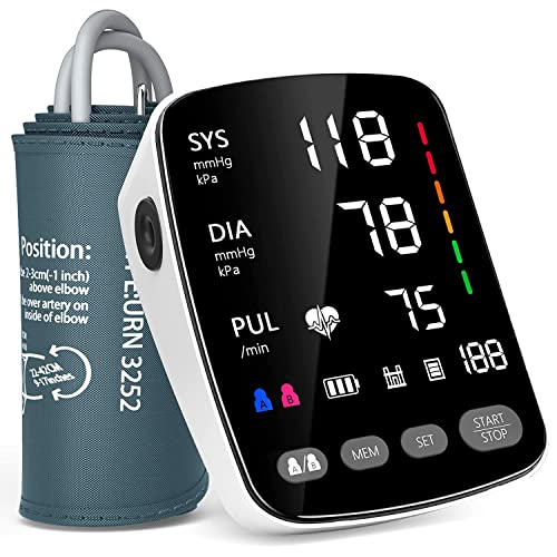 Automatic Upper Arm Blood Pressure Monitor with Large Cuff 4.5 in Backlit Adjustable Font Screen, 9-17 inches Cuff, arrhythmia and Home
