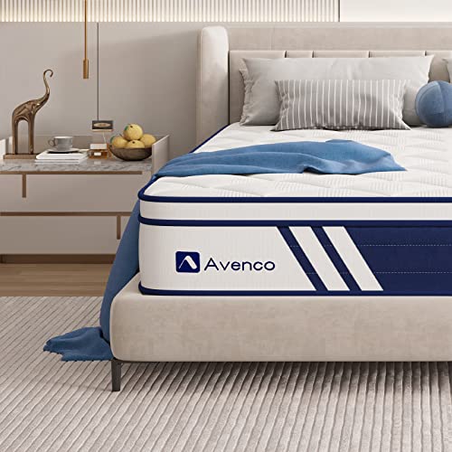 Avenco Full Size Mattress 12 Inch, Full Hybrid Mattress in a Box with Gel Memory Foam & Individually Pocket Coils for Pain Relief, Medium Firm Full Bed Mattress, CertiPUR-US Certified