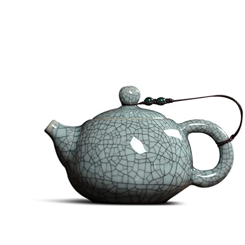 AYUSEA Drinking Water Kettle, Tea Set Crackle Glaze Ge Kiln Longquan Celadon Ceramic Chinese Teapot Creative Porcelain Yixing Clay Antique Tea Pot Kettle (Color : C)