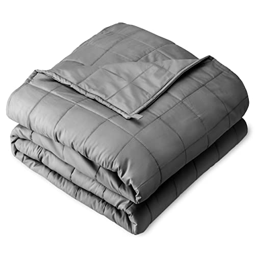 Bare Home Weighted Blanket Queen Size 17lbs (60" x 80") for Adults - All-Natural 100% Cotton - Premium Heavy Blanket Nontoxic Glass Beads (Grey, 60"x80")