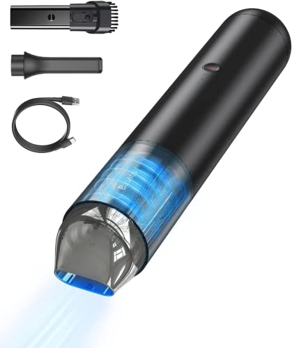 Baseus Handheld Vacuum Cleaner, 15000PA Car Vacuum with LED Lights, 136W Rechargeable Vacuum for USB C Port, Cordless Hand Vacuum for Car, Pet, Crumb, Laptop (Black)