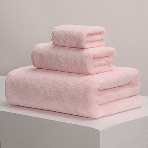 Bath Towel Towel Square 3 Piece Set of Men and Women Household Plus Velvet Absorbent Quick-Drying Warm Skin-Friendly Bath Towel