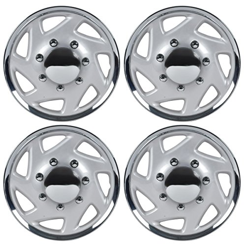 BDK Hubcaps Wheel Covers (16 inch) – Four (4) Pieces Corrosion-Free & Sturdy – Full Heat & Impact Resistant Grade – OEM Replacement for Ford E150 E250 E350 Econoline F-150 F-250 F-35 F-250 F-350