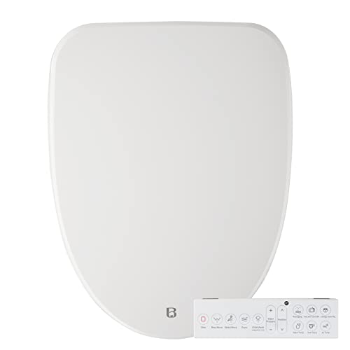 Bejoan Bidet Toilet Seat Electronic X3, Bidet Warm Water, Heated Toilet Seat with Warm Air Dryer, Remote Control, Stainless Steel Self-Cleaning Nozzle, Prewetting, White - Elongated