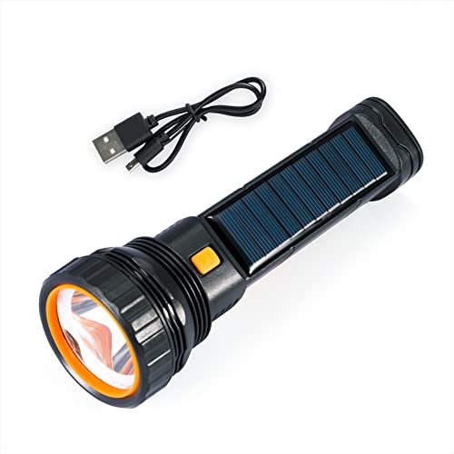 BeyondNice Solar & Rechargeable LED Flashlight, Multi Function 1200 Lumen Bright Flashlight, 3 Modes and COB Side Light, Portable Waterproof Tactical Flashlights for Camping, Hunting and Emergencies