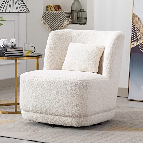BFZ Swivel Barrel Chair, Comfy Round Accent Sofa Chair for Living Room, 360 Degree Swivel Barrel Club Chair, Leisure Arm Chair for Nursery, Hotel, Bedroom, Office, Lounge