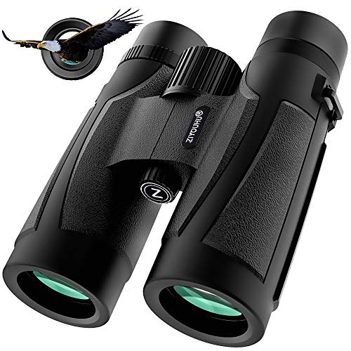 Binoculars for Adults 10X42 Compact HD Military Binoculars with Low Light Night Vision, IPX7 Waterproof Roof,BAK4 Prism FMC Lens Binoculars Telescope Easy Focus for Bird Watching Hunting Travel Sports