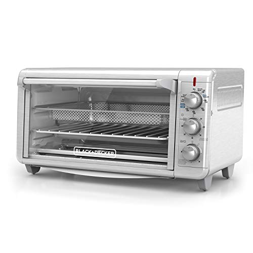 BLACK+DECKER TO3265XSSD Extra Wide Crisp ‘N Bake Air Fry Toaster Oven, Silver
