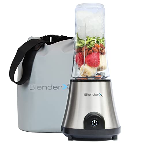 BlenderX CORDLESS PORTABLE Blender 20oz | More power = More, Healthier ingredient options | More blends per charge | Outdoor, Home, On-the-Go | To-Go Cup/Bag | Better Smoothies Shakes Juices Cocktails