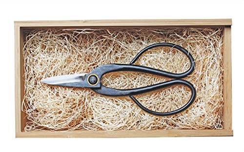 Bonsai Pruning Scissors for indoor outdoor gardening, Ashinaga Bonsai Shears in a bamboo gift box, Versatile tool for use around the kitchen, house and garden