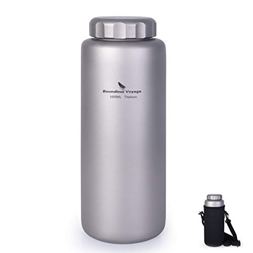 Boundless Voyage Titanium Sport Water Bottle 35.5 fl oz/1050ml Ultralight Leakproof for Outdoor Camping Hiking