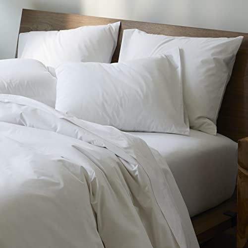 Brooklinen Luxe Pillow Cases Standard Size, Solid White - Set of 2 (100% Long Staple Cotton with Envelope Enclosure)