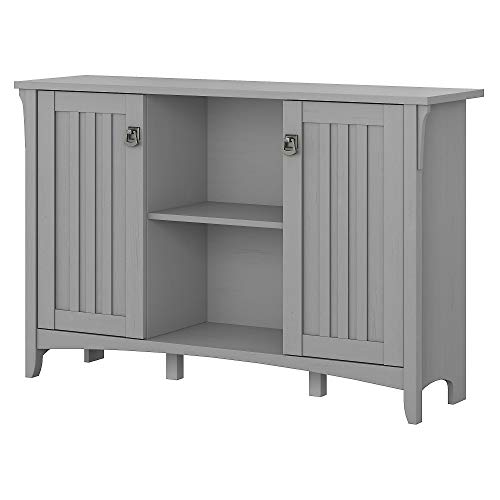 Bush Furniture Salinas Accent Vintage-Style Storage Unit with Doors and Shelves for Bedroom, Living Room & Entryway | Kitchen Buffet Sideboard | Bar Display Cabinet, Cape Cod Gray