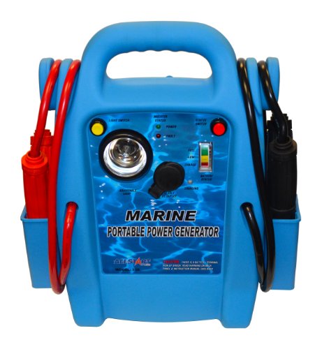 Cal-Van Tools Allstart 556 Marine Jump Starter with AC Inverter, Multi-Position Light, 4 Gauge Cables, Cable Clamps, Battery Status Indicator. Automotive Accessories,One Size