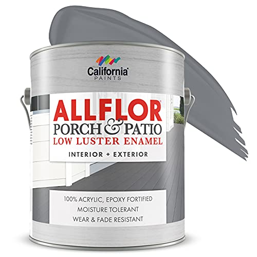 CALIFORNIA PAINTS ALLFLOR Porch, Patio and Floor Enamel Paint, Deck Gray, 1 Gallon, Extremely Durable Water-Based Formula, Ideal for Patios, Pool Decks, Basements & More