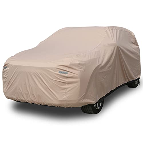 Car Cover Water Resistant All Weather - Coverado Heavy-Duty SUV Car Cover with Locking Cable Full Exterior Car Covers for Automobiles Waterproof, Universal Fit for Outdoor SUV (191"-205")