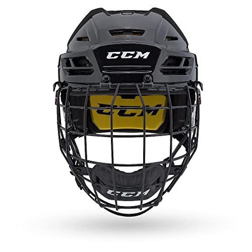 CCM Tacks 210 Hockey Helmet Combo with Cage (Black, Large)