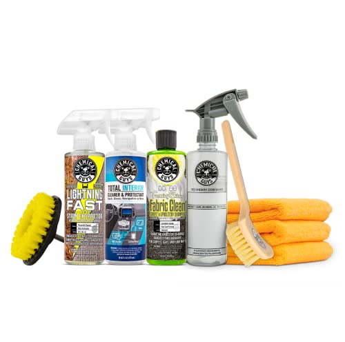 Chemical Guys Carpet Cleaning, Stain Fighting & Interior Cleaning Kit (9 Piece Kit featuring Total Interior SPI22016, Foaming Citrus Fabric Clean CWS20316 & Lightning Fast Stain Extractor SPI_191_16)