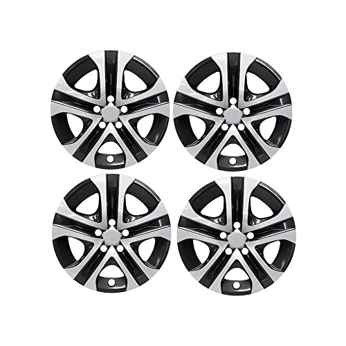 COCOME RAV 4 17" Silver Black Hubcap Wheelcover ABS Plastic Left Right Front Rear 518-17SB 570-61179 426020R030 4260242020 Compatible for 2013-2018 Toyota RAV4 Sport Utility RAV 4