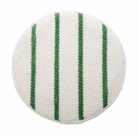Commercial Low-Profile Carpet Bonnet with Green Scrubber Strips-21" / Box of 6