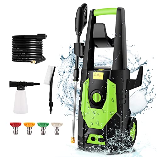 Commowner 3000PSI Powerful Electric Pressure Washer, 3.1GPM&1600W Power Washer Machine with 4 Nozzles & Hose Reel - Ideal for Cleaning Patios, Gardens, and Yards