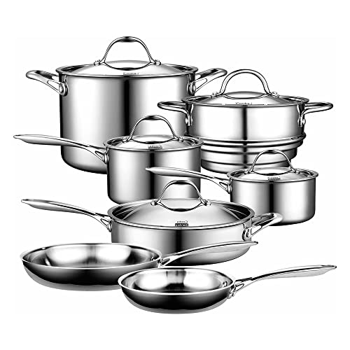 Cooks Standard 00232 Stainless Steel 12-Piece Multi-Ply Clad Cookware Set