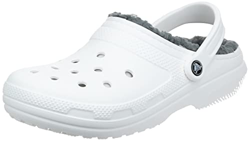 Crocs Classic Lined Clog White/Grey Men's 7, Women's 9 Medium