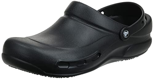 Crocs Unisex Adult Men's and Women's Bistro Clog | Slip Resistant Work Shoes, Black, 9 US